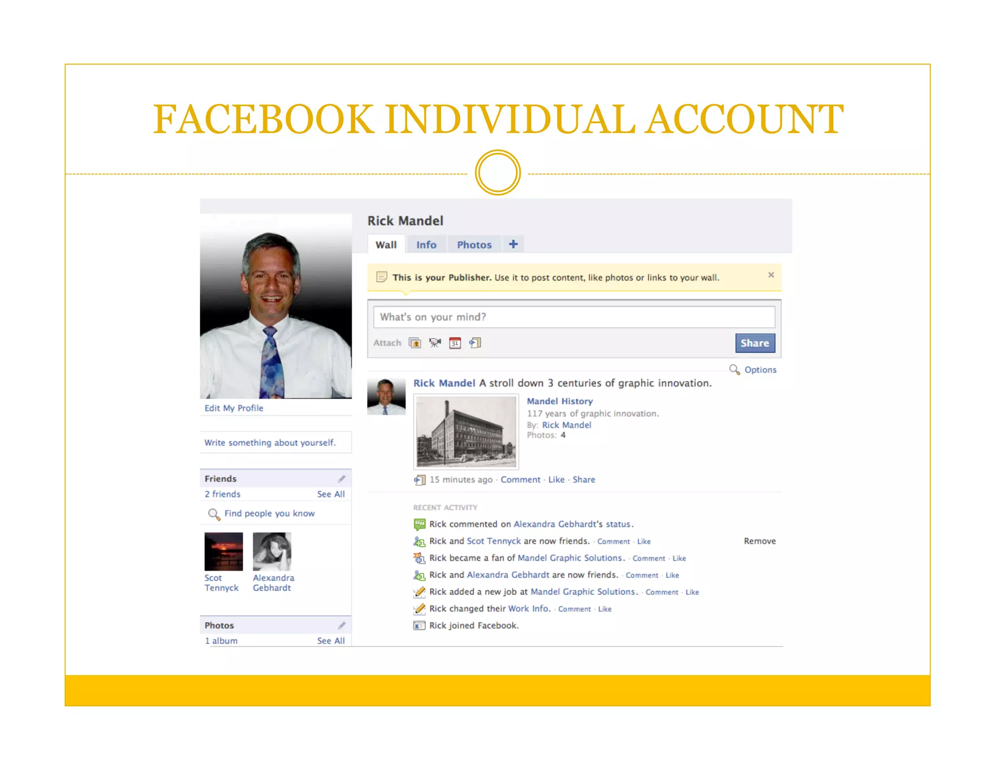 FACEBOOK INDIVIDUAL ACCOUNT
 