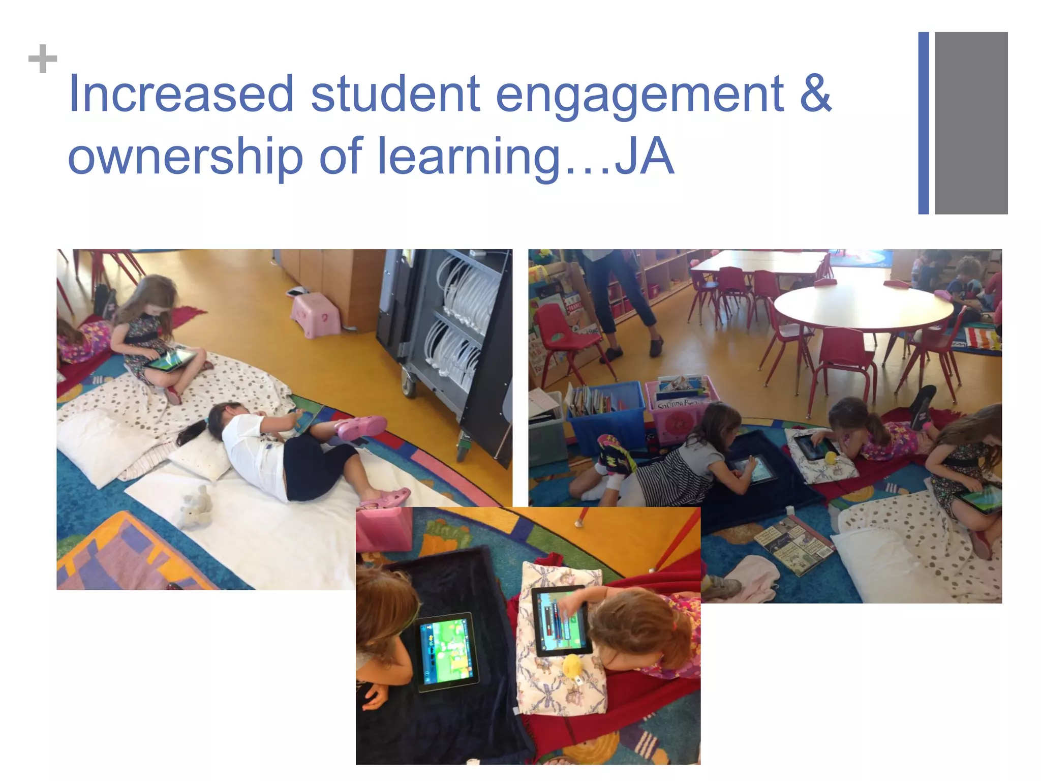 +
Increased student engagement &
ownership of learning…JA
 