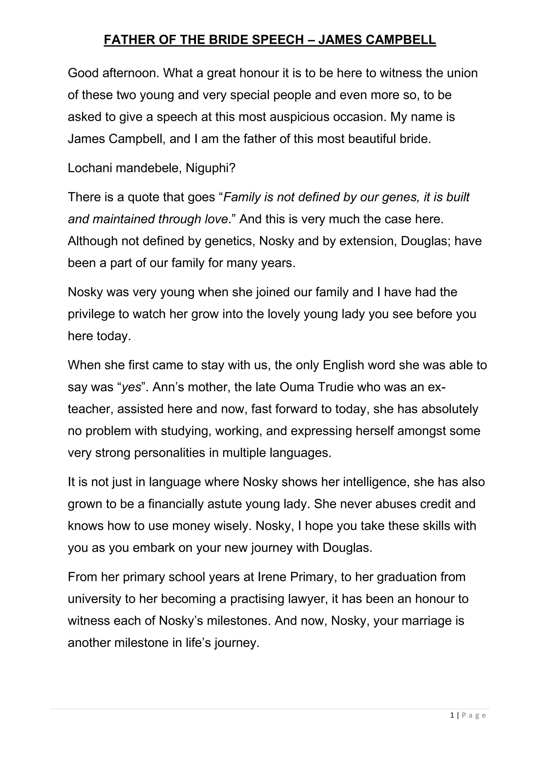 Father of the Bride speech | PDF, image size:2048x2896