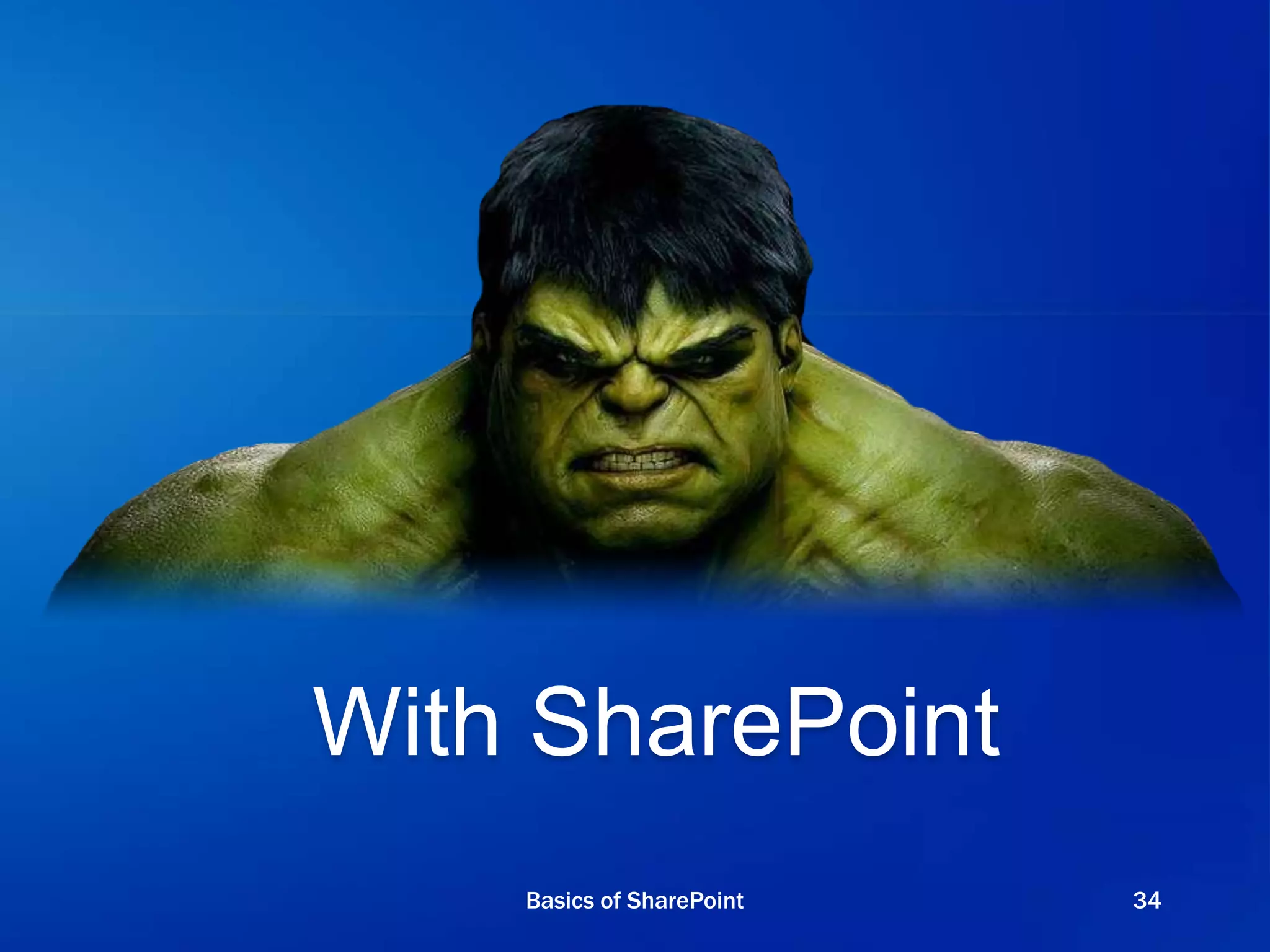 With SharePoint
Basics of SharePoint 34
 