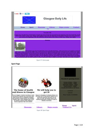 Page | 114
Figure 57: Home page
Sport Page
Figure 58: Sport Page
 