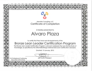 Lean bronze Certification