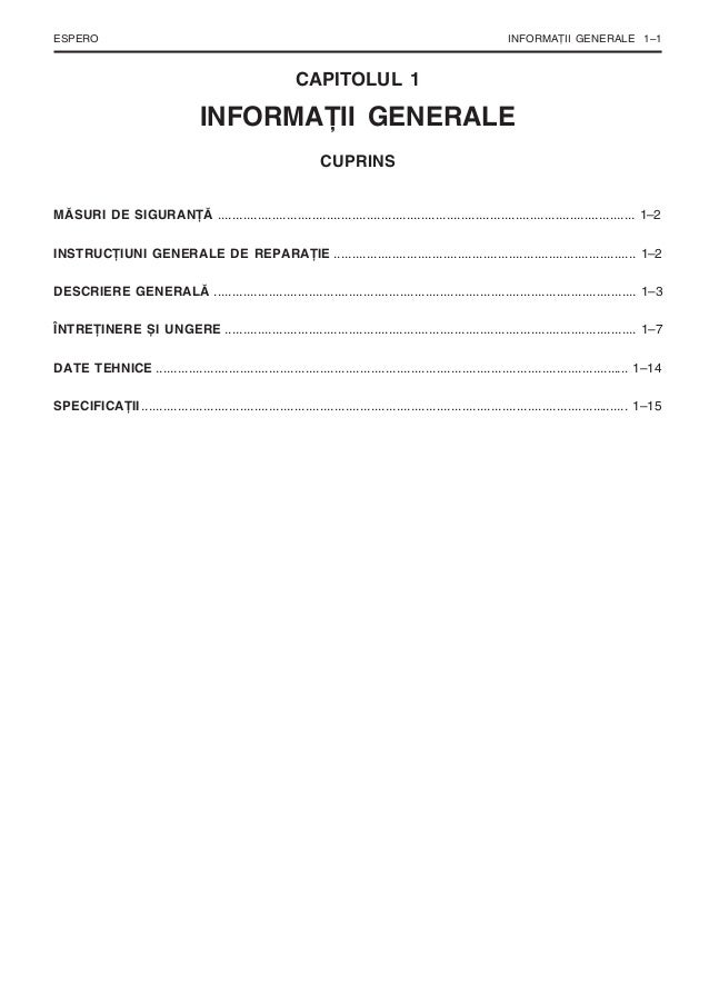 Daewoo espero service manual