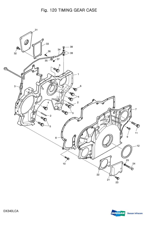 Daewoo doosan dx340 lca crawler excavator parts catalogue manual PDF