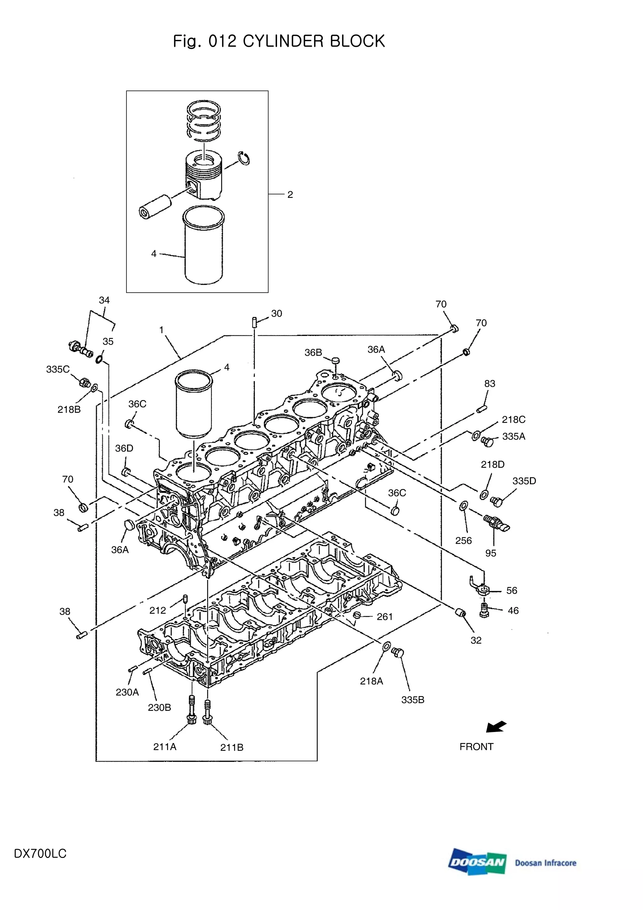 Daewoo doosan dx700 lc crawler excavator parts catalogue manual PDF