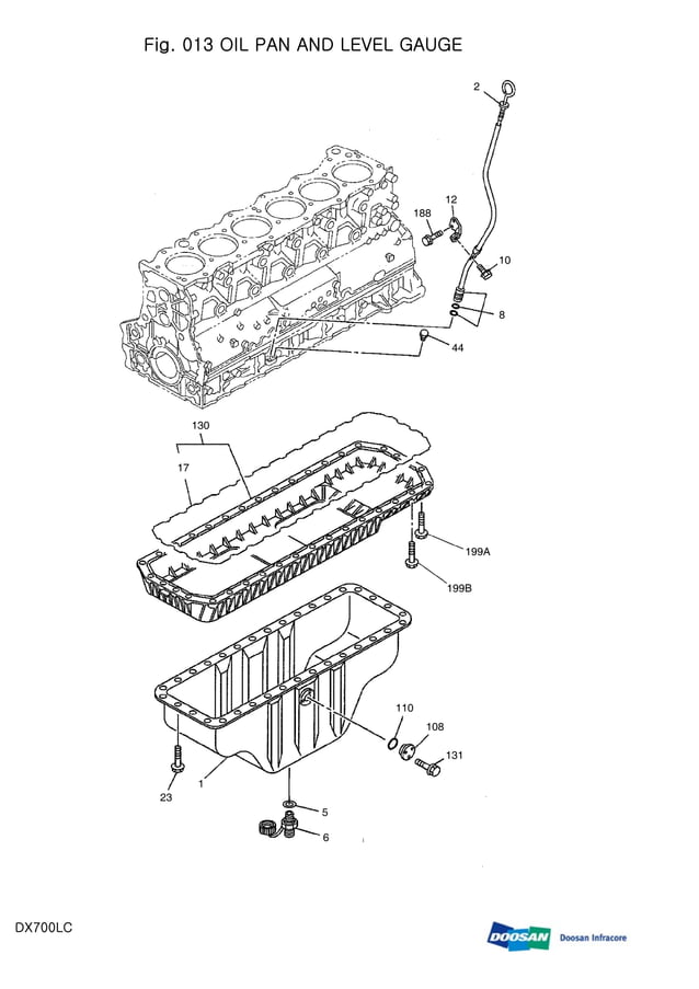 Daewoo doosan dx700 lc crawler excavator parts catalogue manual PDF