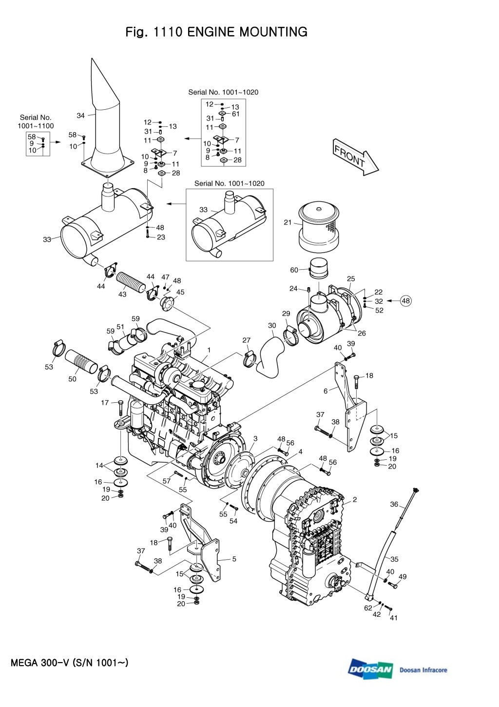 Daewoo doosan mega 300 v 300 v wheel loader parts catalogue manual (s…
