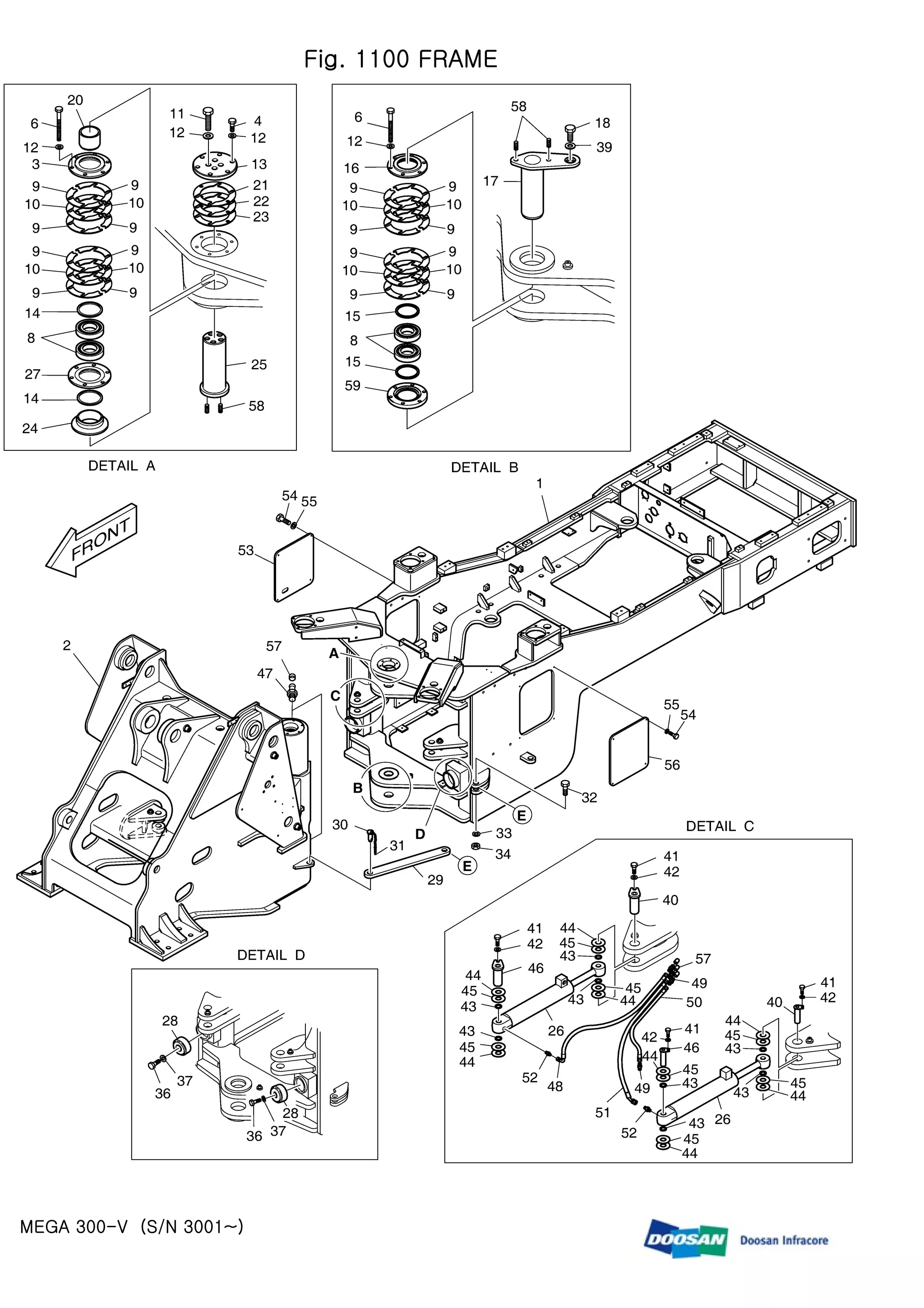 Daewoo doosan mega 300 v 300 v wheel loader parts catalogue manual (sn  3001-) | PDF