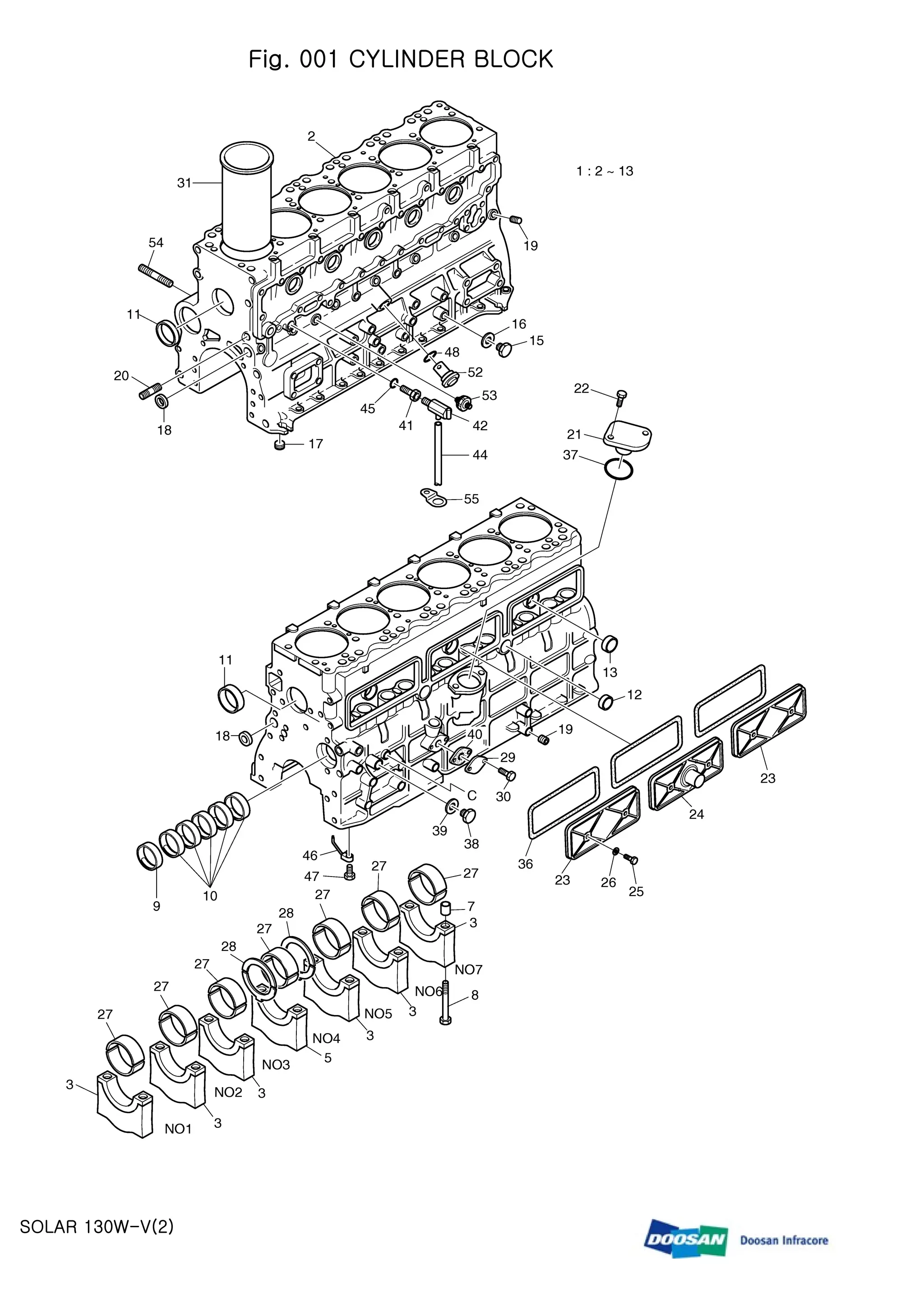 Daewoo doosan solar 130 w v 130wv wheeled excavator parts