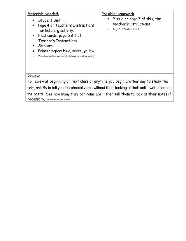 teachers instructions