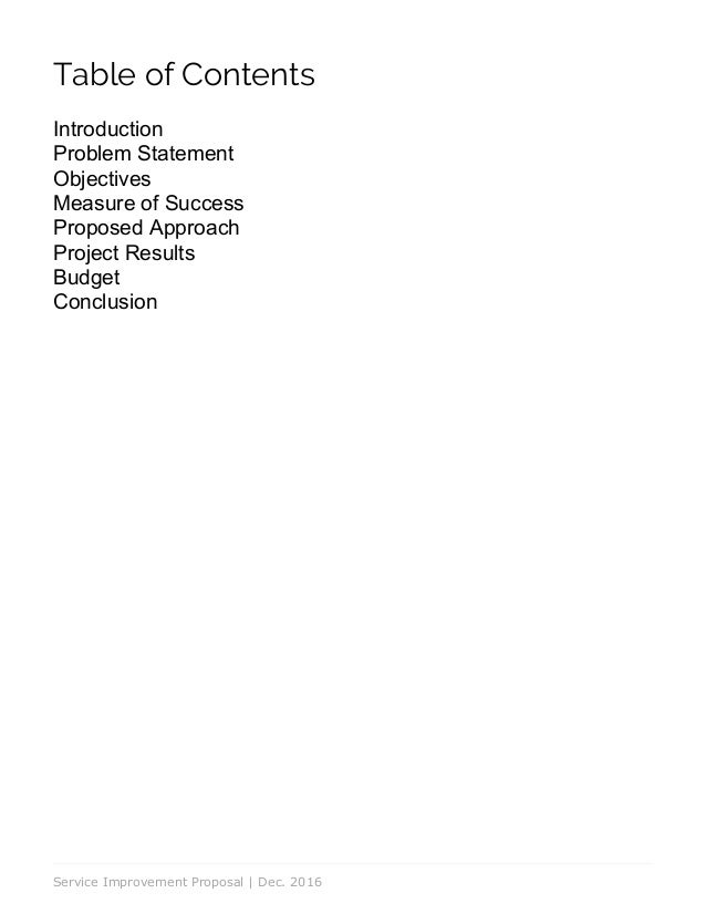 Fsc Service Improvement Proposal
