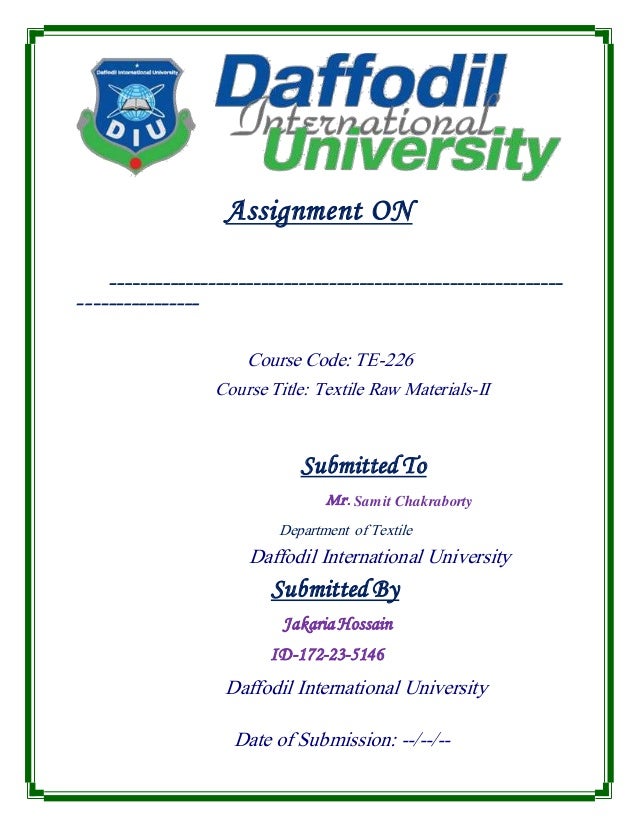 daffodil international university assignment cover page create cover page