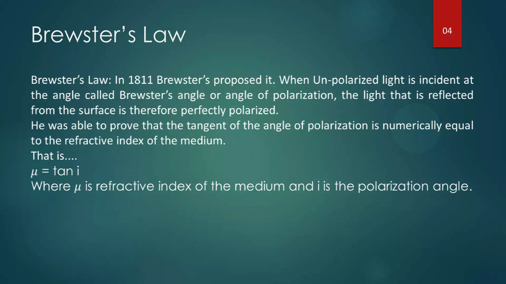 Brewster’s Law 04
 