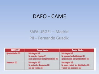 DAFO - CAME SAFA URGEL – Madrid PII – Fernando Guadix 