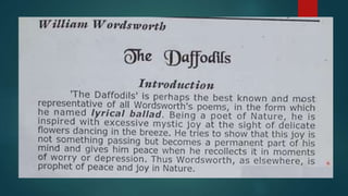 Daffodils BY WILLIAM WORDSWORTH
