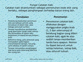 Daftar pustaka catatan kaki kutipan