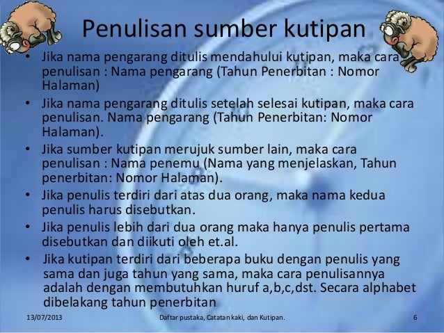 Daftar pustaka catatan kaki kutipan