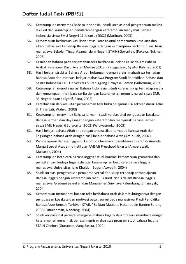 Daftar judul-tesis-pb-s2
