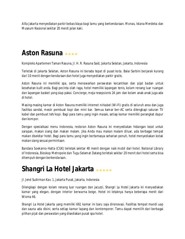 Daftar 15 hotel di jakarta