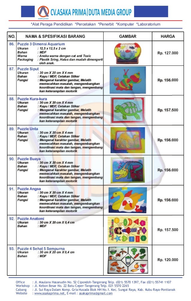 harga alat permainan edukatif, daftar harga ape paud 2017