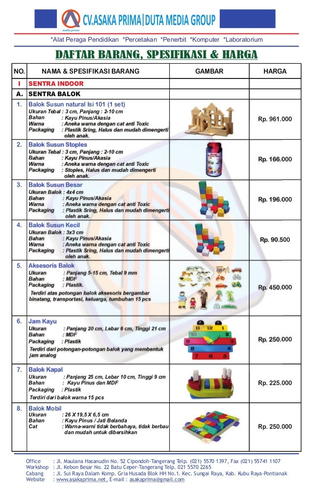 harga alat permainan edukatif, daftar harga ape paud 2017, harga ape