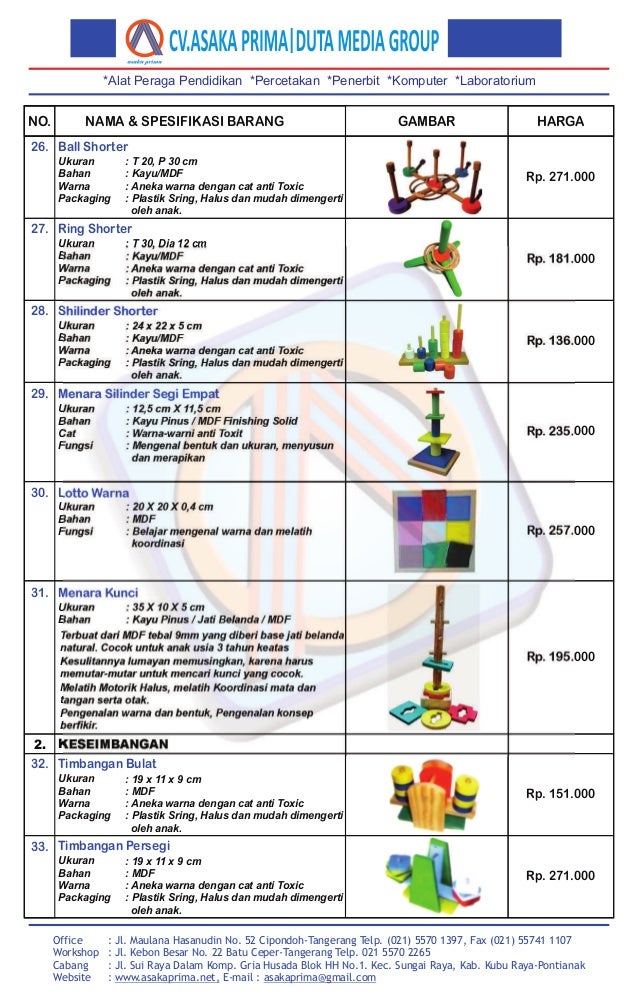 Harga alat permainan edukatif, daftar harga ape paud 2017 