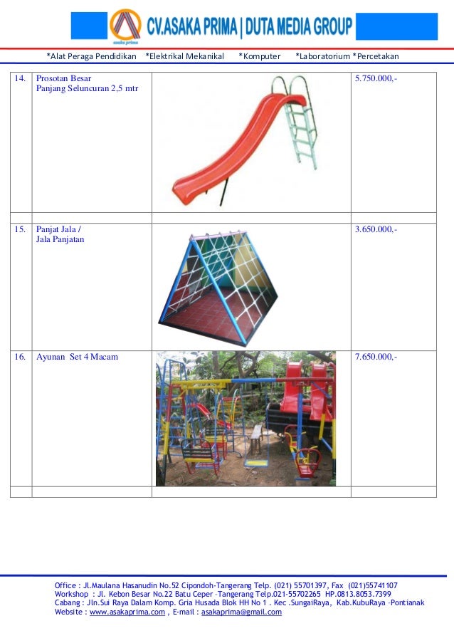 Daftar ape outdoor tk paud tahun 2015