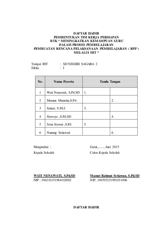 Daftar Hadir Pekerja : Daftar Hadir Mahasiswa Praktek Kerja Lap / Check ...