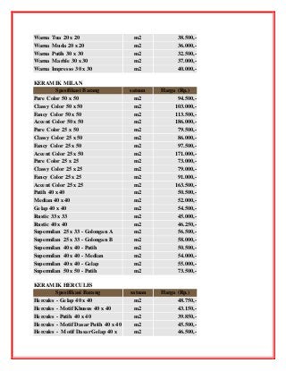  Daftar harga keramik  lantai terbaru