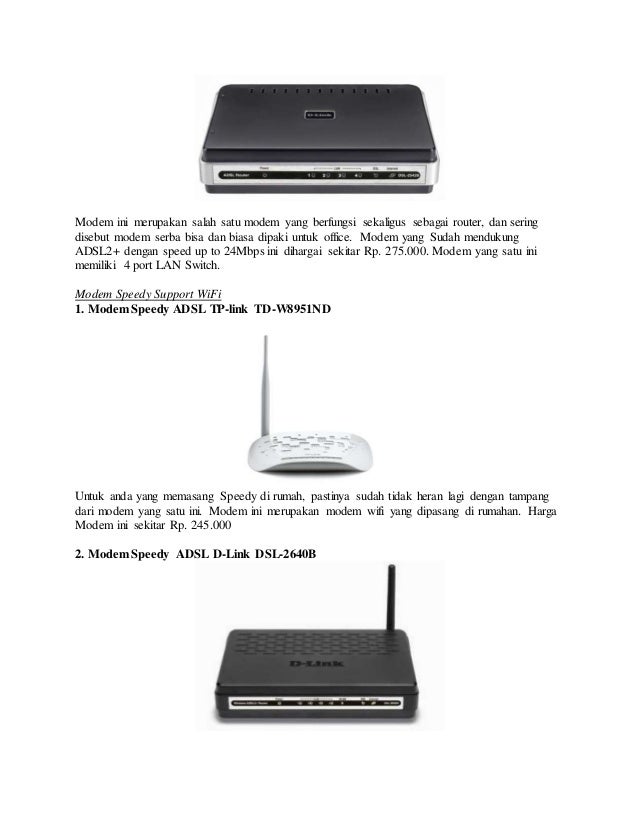 Daftar harga modem speedy terbaru