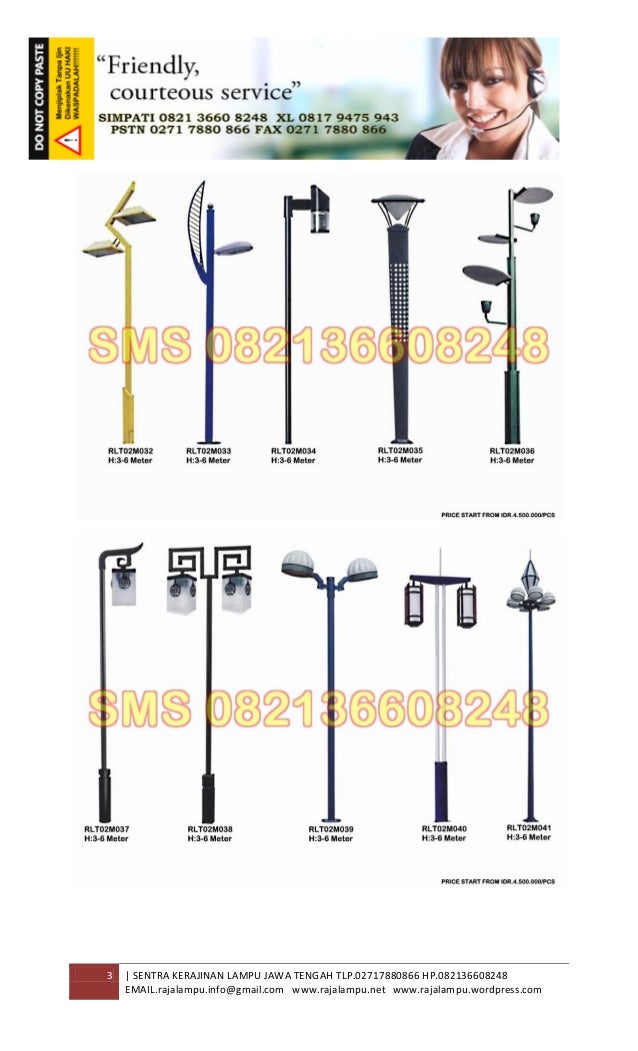 DAFTAR HARGA  TIANG  LAMPU  TAMAN  TIPE RLT02M
