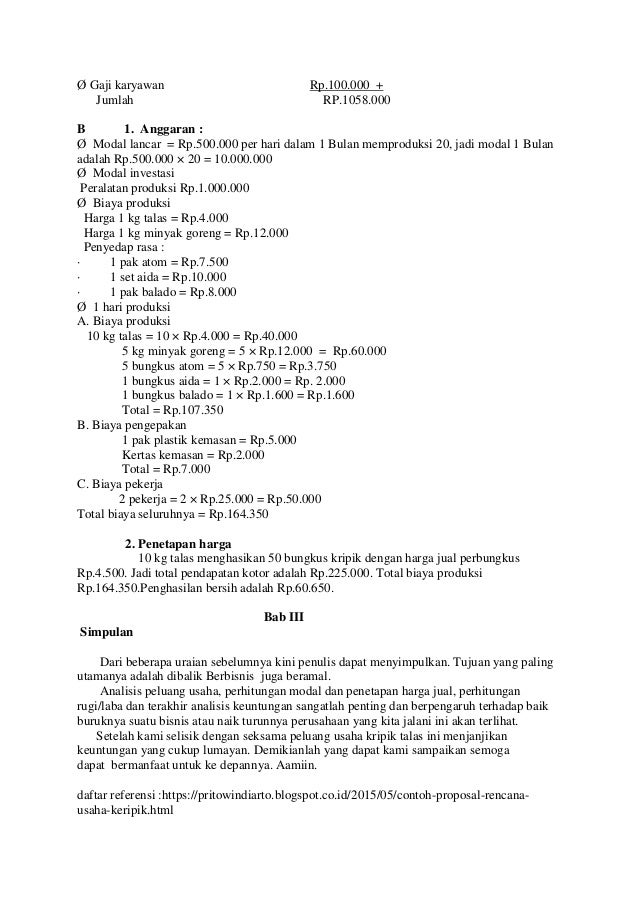 Contoh Proposal Usaha Gorengan Pdf - Simak Gambar Berikut