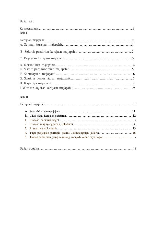 Daftar Isi Makalah Sejarah - Guru Paud