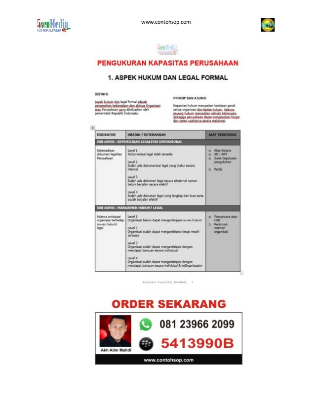 Daftar isi Paket KPI dan Penilaian Kerja 2015