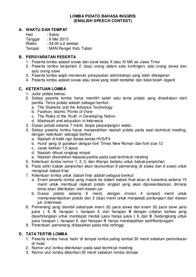 72 Contoh Undangan Lomba Pidato Bahasa Inggris Gratis