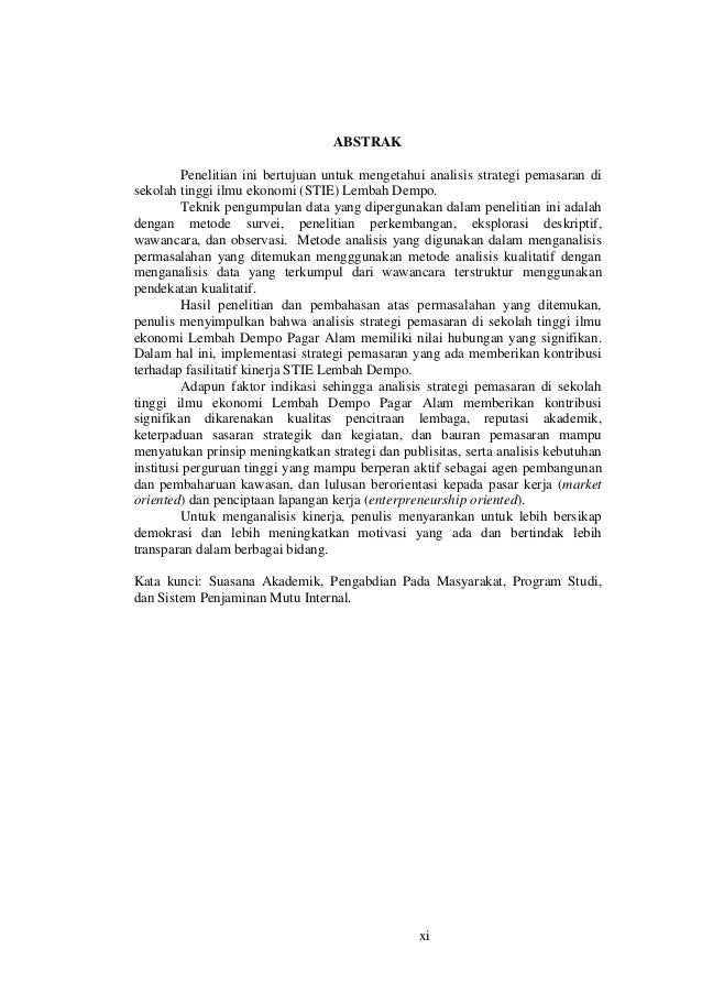 Analisis Strategi Pemasaran Di Sekolah Tinggi Ilmu Ekonomi 