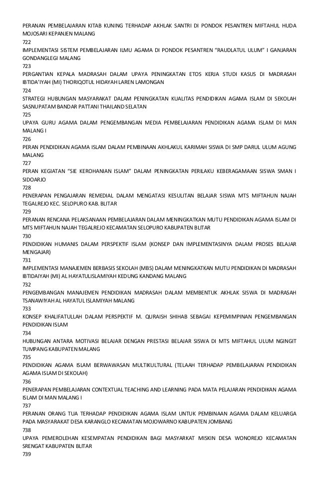 Daftar judul skripsi