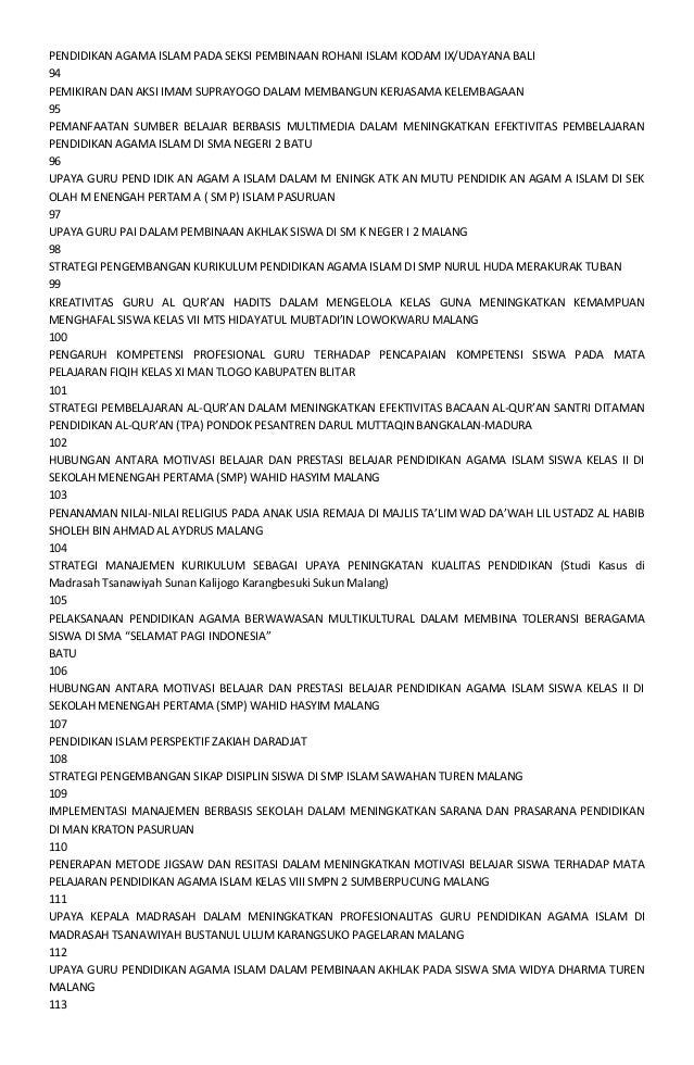 Daftar Judul Skripsi
