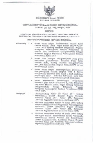 Daftar Kabupaten/Kota Peserta Program PPSP 2015