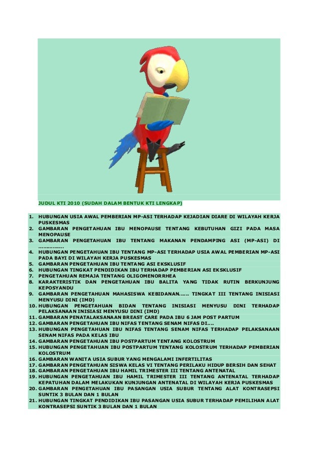 Daftar kti skripsi kebidanan Daftar kti skripsi kebidanan