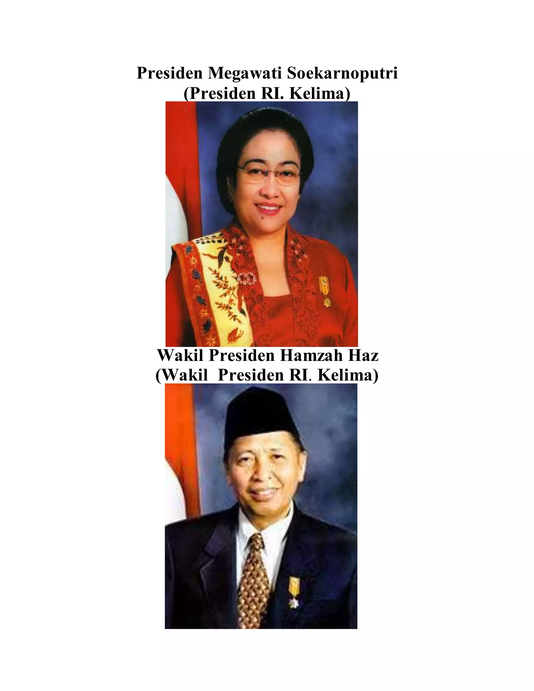 Daftar presiden dan wakil presiden ri serta fotonya | DOCX