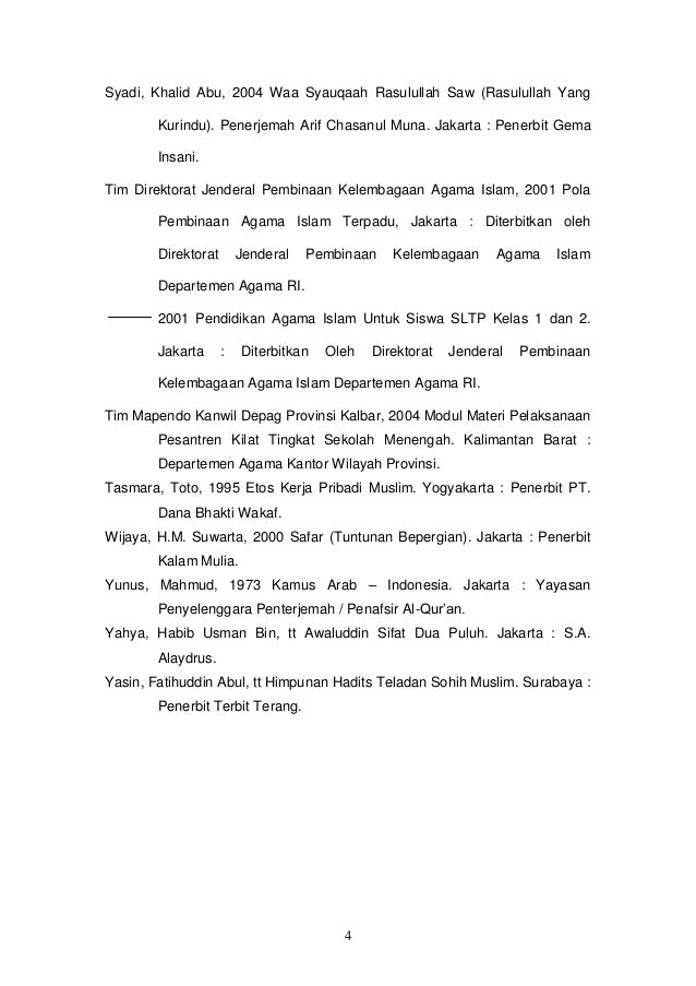 Daftar Pustaka Buku PAI Kelas 7