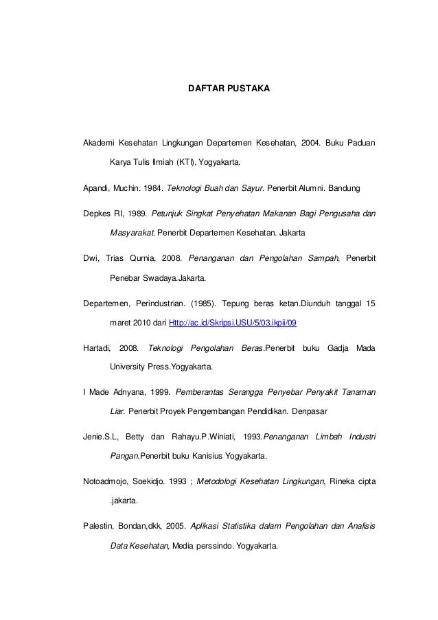 Daftar Pustaka Karya Ilmiah Tentang Sampah لم يسبق له مثيل