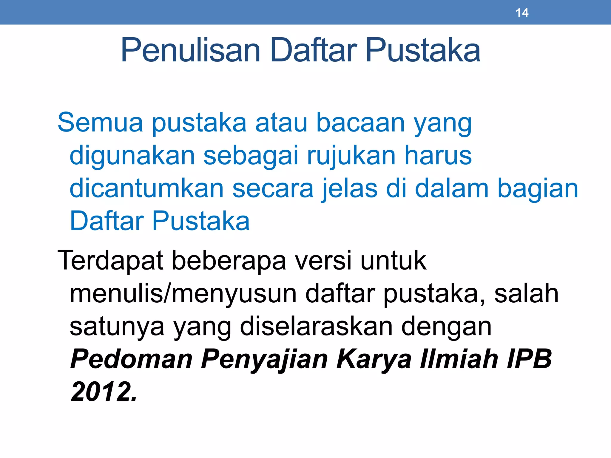 Pustunka Daftar Pustaka Standar IPB | PPTX