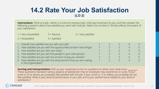 12
©2022 Cengage Learning. All Rights Reserved. May not be scanned, copied or duplicated, or posted to a publicly accessible website, in whole or in part.
14.2 Rate Your Job Satisfaction
(LO 2)
 