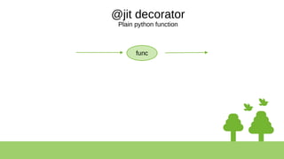 @jit decorator
Plain python function
func
 