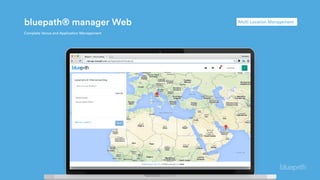 bluepath® manager Web
Complete Venue and Application Management
Multi Location Management
 