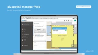 bluepath® manager Web
Complete Venue and Application Management
Bluearea Management
 