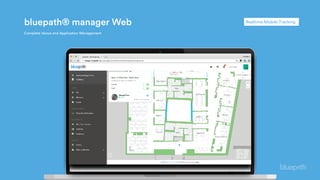 bluepath® manager Web
Complete Venue and Application Management
Users History RebuildingRealtime Mobile Tracking
 