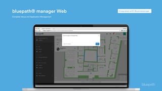 bluepath® manager Web
Complete Venue and Application Management
Users History RebuildingIntegrated with Bluemessenger
 